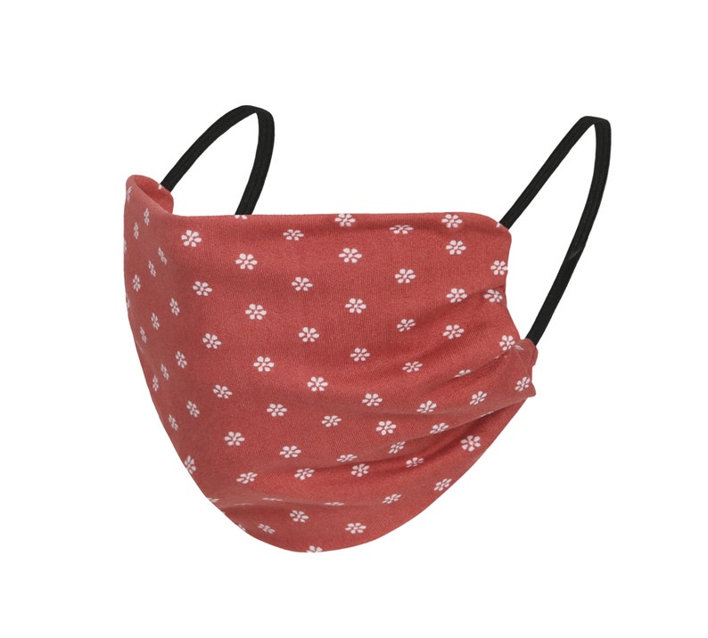 Grey Polka Dot Floral Face Mask Reusable Double Layered Etsy