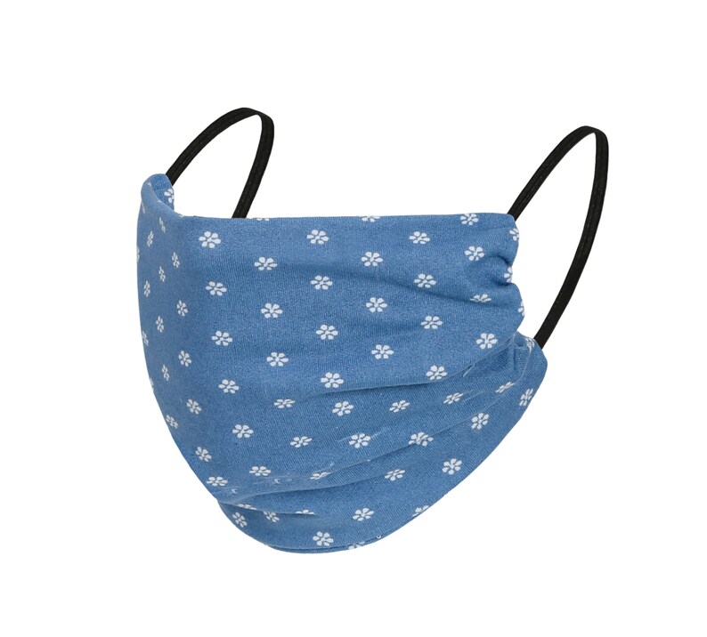 Grey Polka Dot Floral Face Mask Reusable Double Layered Etsy