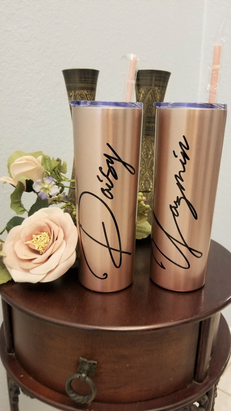 Bridesmaid Gift Custom Tumbler Tumbler with straw Bridesmaid Tumbler Bridal Party Gift Party Favor Bride cup Stainless Steel Tumbler
