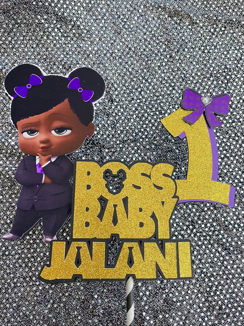 Boss Girl Baby Cake Topper Purple