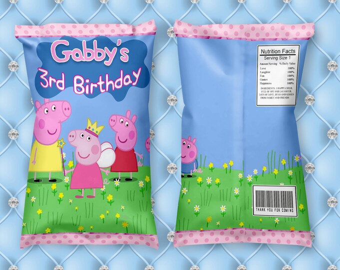 Peppa Pig Chip Bags Custom Etsy