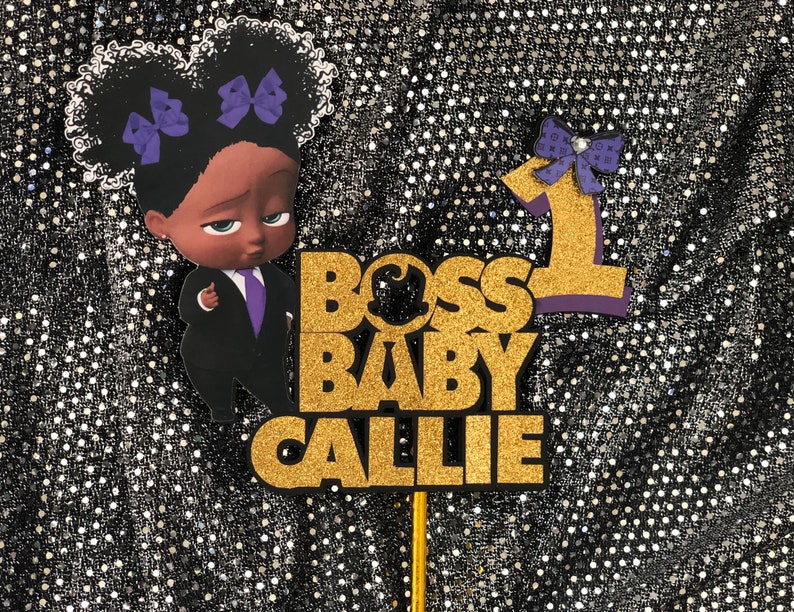 Boss Girl Baby Cake Topper Purple