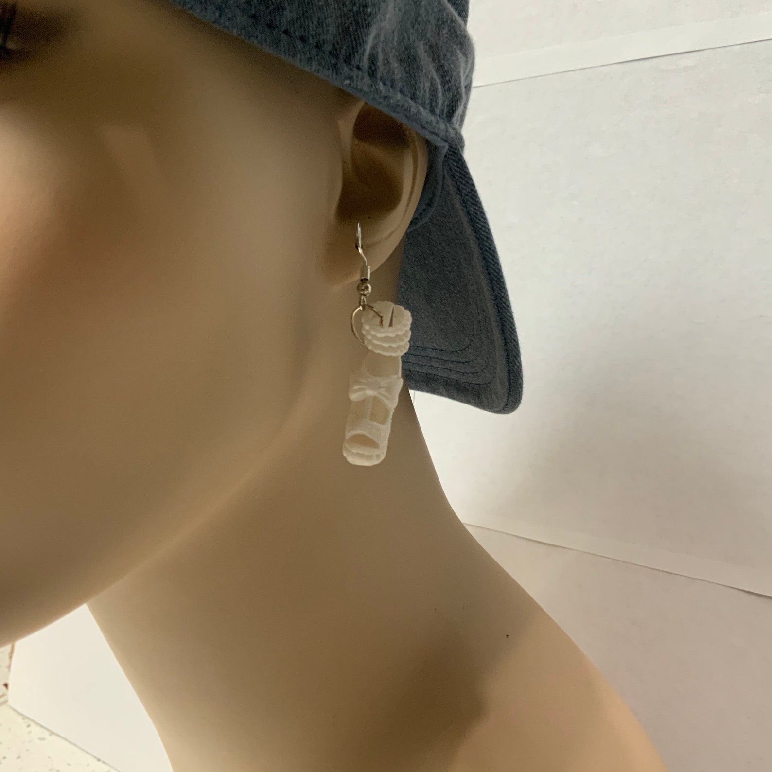 White Barbie Heels Earrings | Etsy