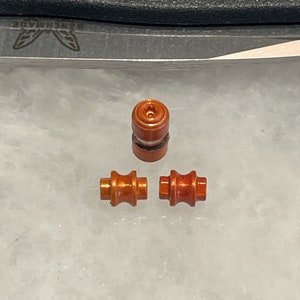Translucent Orange Aluminum Thumb Stud & Standoff For Benchmade 535 Bugout 533 Mini and 537 Bailout Knife