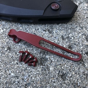 Red Titanium Deep Pocket Clip & Screws For Kershaw Launch 1 Knife Not Included