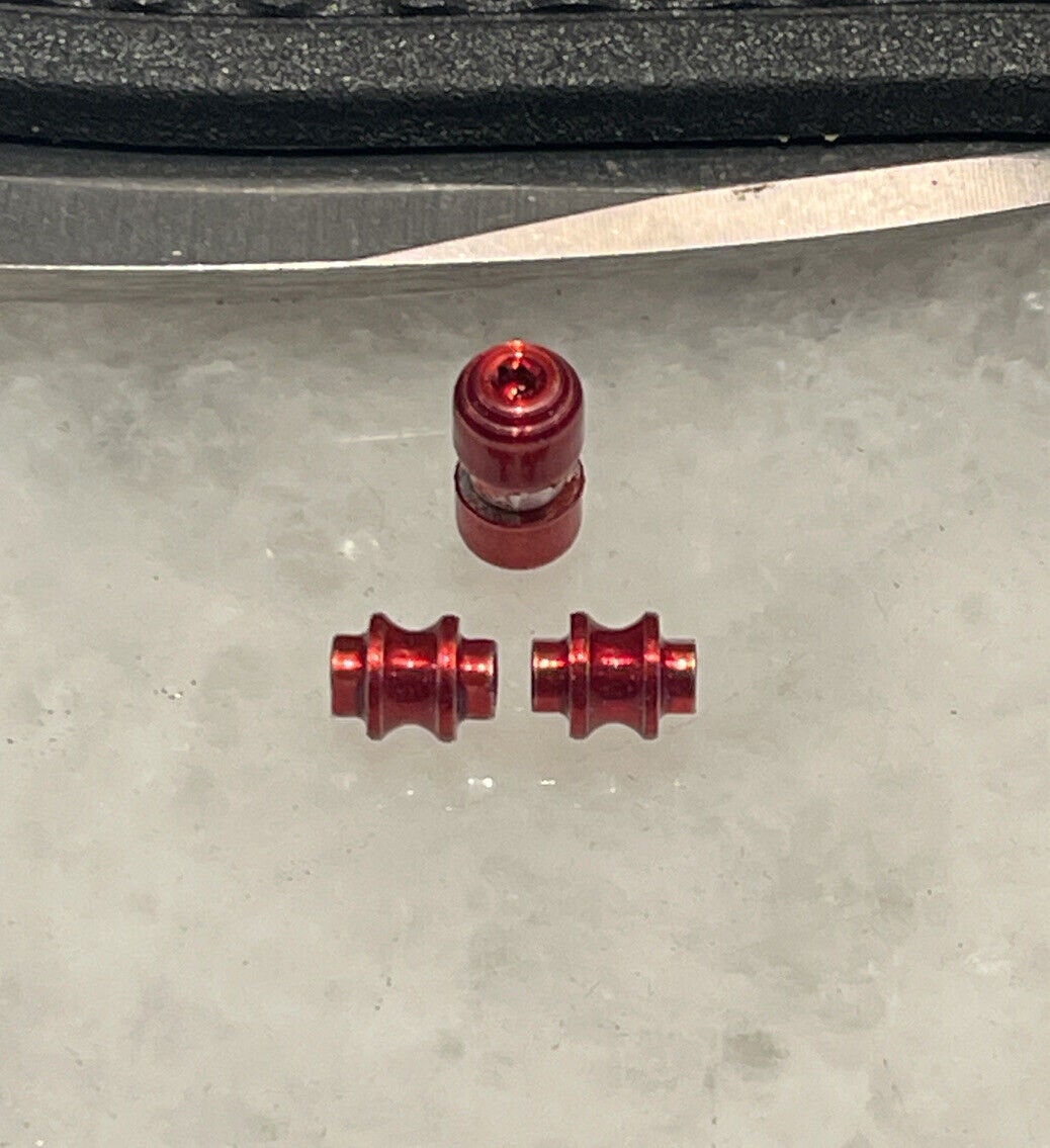 Translucent Red Aluminum Thumb Stud and Standoffs For Benchmade 535 Bugout 533 Mini and 537 Bailout Knife