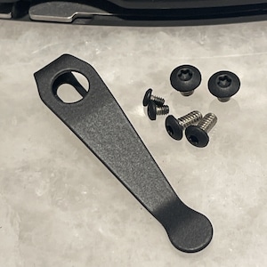 Black Titanium Clip Stainless Screws For Spyderco Para 3 FRN Lightweight Knife