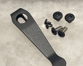 Black Titanium Clip Stainless Screws For Spyderco Para 3 FRN Lightweight Knife