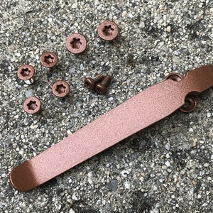 Copper Titanium Deep Pocket Clip Stainless Screw Set For Spyderco Paramilitary 2 G10