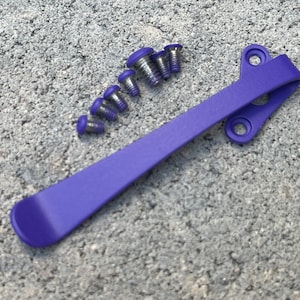 Purple Titanium Deep Carry Pocket Clip W/Stainless Screws For Demko AD20.5 Knife