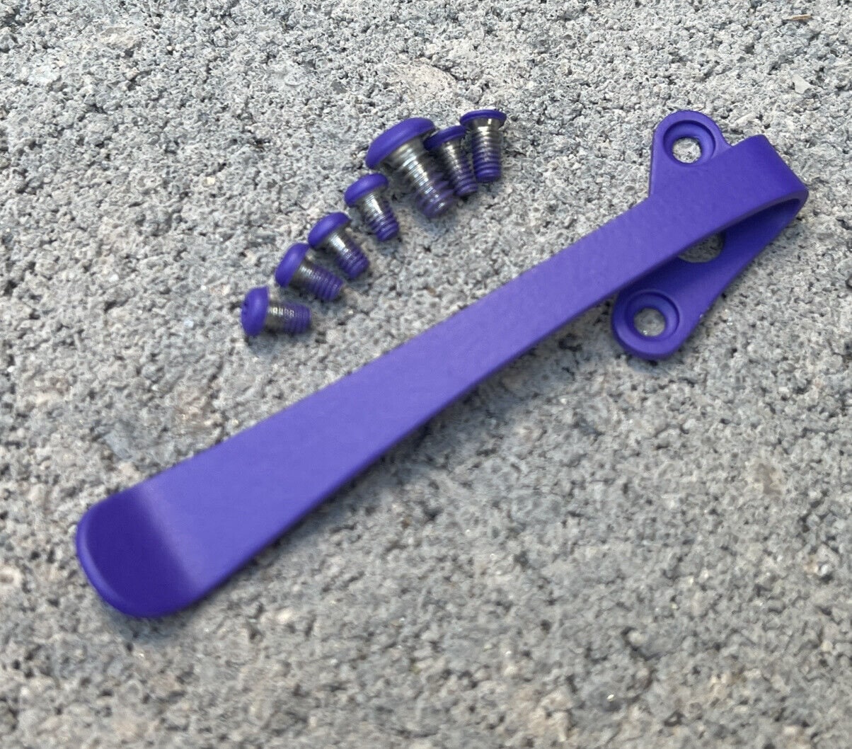 Purple Titanium Deep Carry Pocket Clip W/stainless Screws for