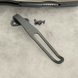 Custom Gray Titanium Deep Carry Pocket Clip For SOG TWITCH II Knife Folder