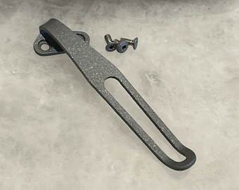Custom Gray Titanium Deep Carry Pocket Clip For SOG TWITCH II Knife Folder