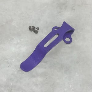 Flat Purple Steel Deep Pocket Clip For Kershaw 1620 Scallion Knife