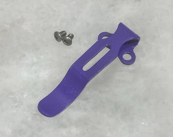 Clip de bolsillo plano de acero morado profundo para cuchillo para cebollino Kershaw 1620