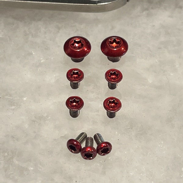 Red Stainless Screws For Spyderco Military CQI Knife Pivot, Handle & Pocket Clip