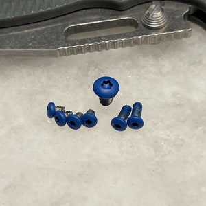 Blue Stainless Screw Set For Andrew Demko 20.5 Knife Pivot, Scale & Pocket Clip
