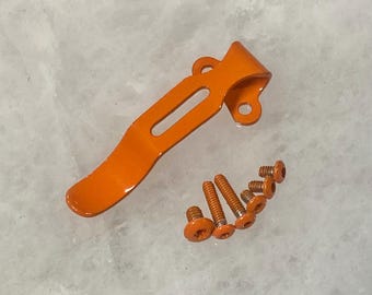 Clip de bolsillo profundo de acero naranja de rescate con tornillos Torx para navaja Kershaw 1620 Scallion Liner Lock