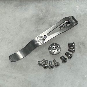 Titanium Pocket Clip w/Stainless Screws For Kershaw 2038 Iridium DuraLock Knife
