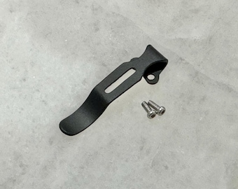 Clip de bolsillo profundo de acero negro plano para la navaja Ontario Rat 2