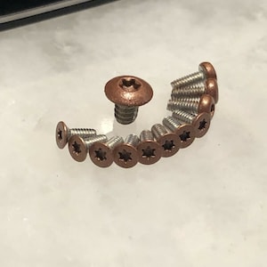 Flat Copper Screws Set For Ontario Rat 2 Knife Pivot, Scale and Pocket Clip 12pc