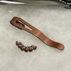 Copper Titanium Deep Pocket Clip Stainless Screw Set For CIVIVI Elementum Knife