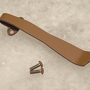 Matte Brown Titanium Deep Carry Pocket Clip & Thumb Stuf For Benchmade 551 Griptilian Knife