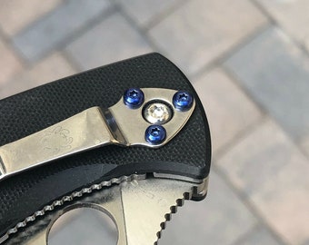 Blue Screws For Spyderco Ambitious Persistence Tenacious Resilience Pocket Clip