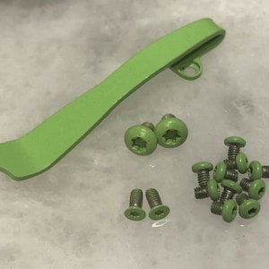 Zombie Green Titanium Deep Carry Pocket Clip & Screw Set For Ontario Rat 1 Knife