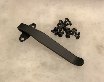 Black Titanium Deep Carry Pocket Clip & Screw Set For Benchmade OTF Infidel 3300