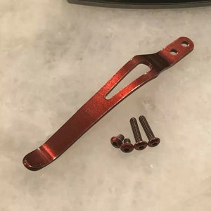 Translucent Red Titanium Pocket Clip & Handle Screws For Zero Tolerance ZT0450