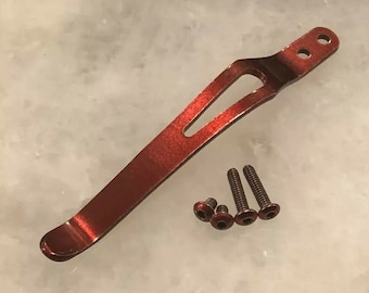 Translucent Red Titanium Pocket Clip & Handle Screws For Zero Tolerance ZT0450