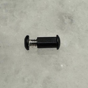 Puede incluir: Un tornillo de plástico negro con rosca de metal plateado y una tapa de plástico negro en cada extremo.