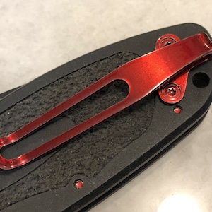 Red Titanium Deep Carry Pocket Clip & Screw Set For Kershaw Blur 1670BLK Knife