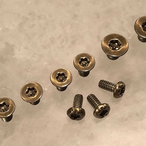 Golden Bronze Pivot, Scale & Clip Screws for Spyderco Paramilitary 2 - 9pcs