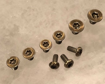 Golden Bronze Pivot, Scale & Clip Screws for Spyderco Paramilitary 2 - 9pcs