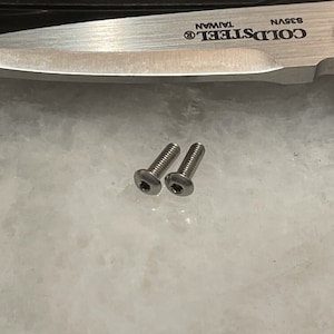 Stainless T6 Torx Screws For Cold Steel AD-10 Knife Folder Pocket Clip - 2pcs