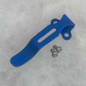 Flat Blue Steel Pocket Clip For Olight Arkflex Flashlight