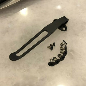 Flat Black Titanium Deep Pocket Clip & Screw Set For Zero Tolerance ZT0770 Knife