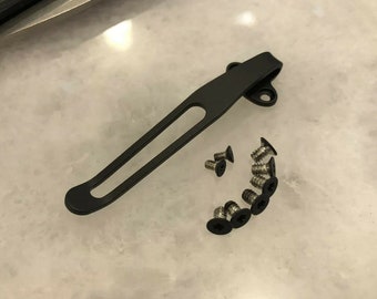Flat Black Titanium Deep Pocket Clip & Screw Set para Zero Tolerance ZT0770 Cuchillo