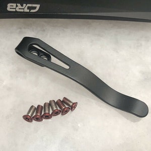 Schwarz Titan Tiefe Clip mit Edelstahlschrauben Set für CJRB CRAG Messer