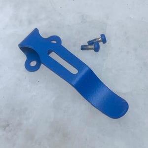 Flat Blue Steel Pocket Clip For Olight Arkfeld Pro Arkfeld UV Flashlight
