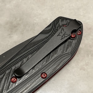 Black Titanium Pocket Clip Red Stainless Screw For Benchmade Freek 560BK-1 Knife
