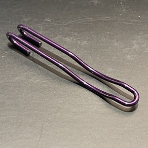 Translucent Purple Wire Clip For Spyderco Para 3 FRN LW Sage 5 Spydiechef Knife