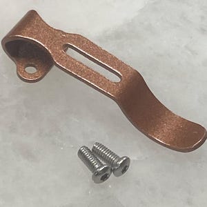 Flat Copper Steel Deep Carry Mini Pocket Clip For Ontario Rat 1 Knife Folder