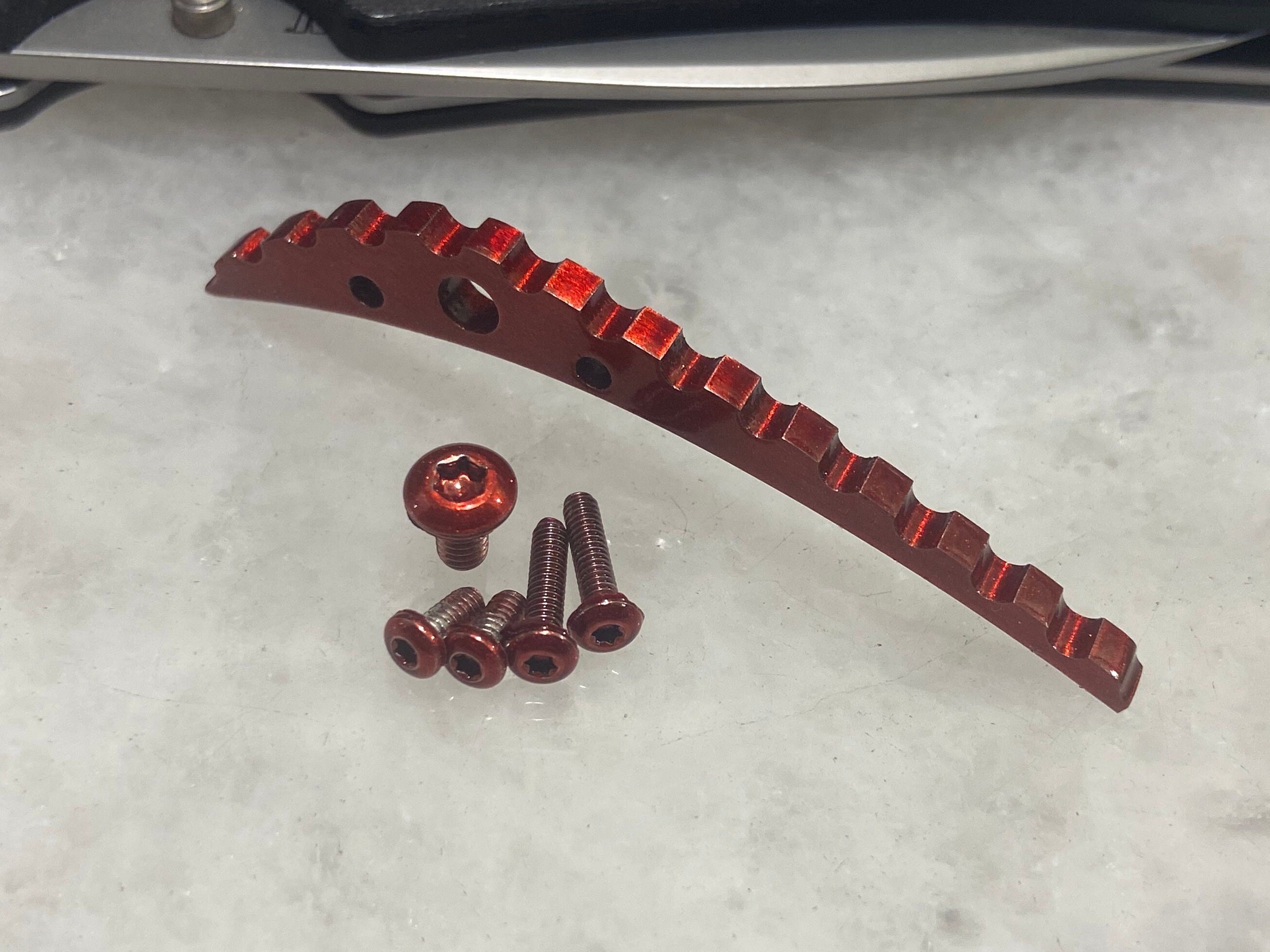Red Titanium Back Spacer with Stainless Screws Set for Kershaw Skyline 1760