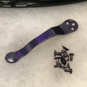 Purple Titanium Pocket Clip & Stainless Screws Set For Spyderco Paramilitary 2