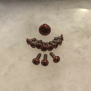 Translucent Red Screws For Ontario Rat 2 Knife Pivot Scale Pocket Clip 12pcs