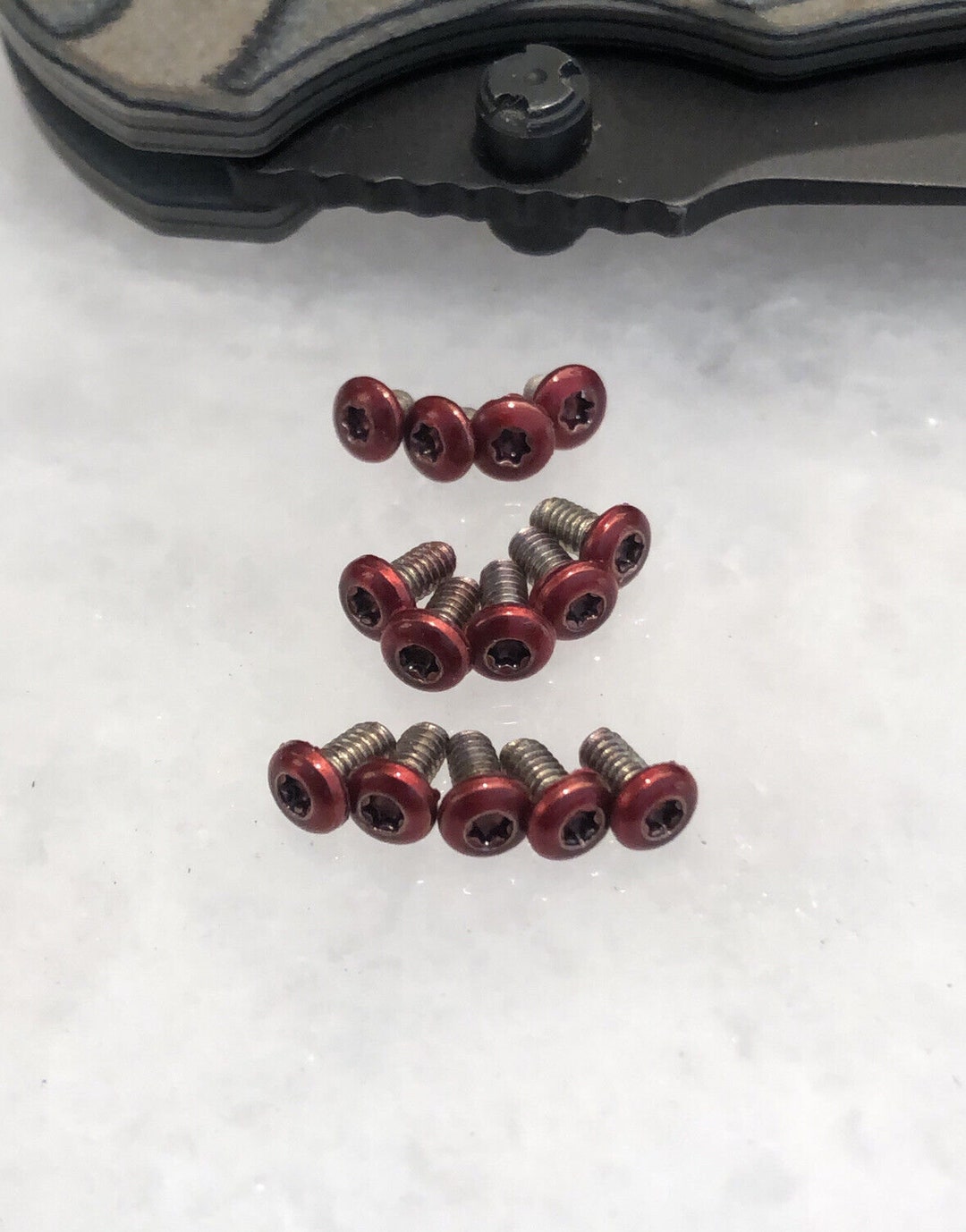 Red Torx Fasteners Translucent Red Stainless Steel T6 Torx Screws Set for Hogue Deka Knife ...