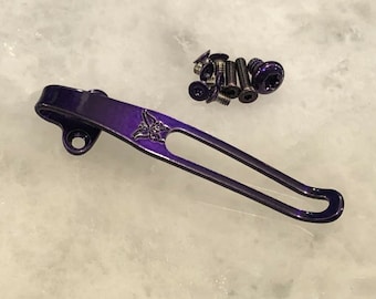 Purple Titanium Deep Pocket Clip & Screws Set For Benchmade 940 Aluminum Handle